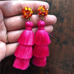 Rhinestone Tassel Earrings